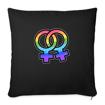 LGBT flag lesbian pride - Sofa pillowcase 17,3'' x 17,3'' (45 x 45 cm) - black - Front