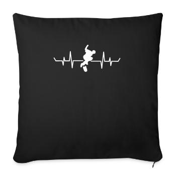 Skateboarding Skateboard Heartbeat - Sofa pillowcase 17,3'' x 17,3'' (45 x 45 cm) - black - Front