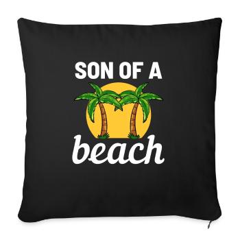 Summer vacation Tropical beach - Sofa pillowcase 17,3'' x 17,3'' (45 x 45 cm) - black - Front