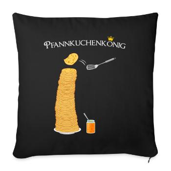 Pancakes, pancake king, hobby cook, cooking - Sofa pillowcase 17,3'' x 17,3'' (45 x 45 cm) - black - Front