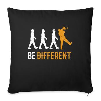 Tromboniste trombonist - Housse de coussin décorative 45 x 45 cm - noir - Devant
