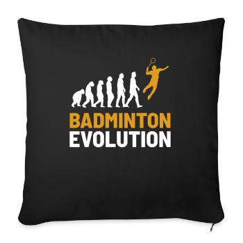 Badminton Evolution - Sofa pillowcase 17,3'' x 17,3'' (45 x 45 cm) - black - Front