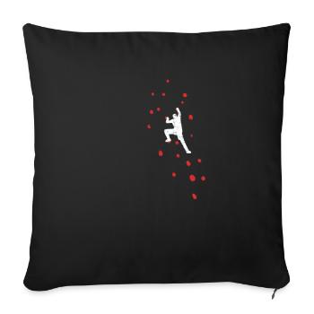 Bouldering climbing boulders - Sofa pillowcase 17,3'' x 17,3'' (45 x 45 cm) - black - Front