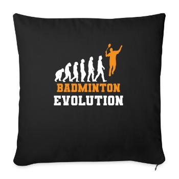 Badminton Evolution - Sofa pillowcase 17,3'' x 17,3'' (45 x 45 cm) - black - Front