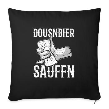 Dosenbier-Rockschild - Sofakissenbezug 45 x 45 cm - Schwarz - Vorne