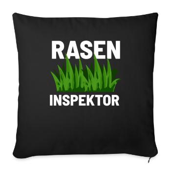 Raseninspektor Rasenmähen - Sofakissenbezug 45 x 45 cm - Schwarz - Vorne