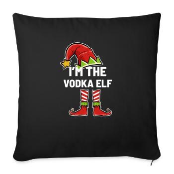 Noël Vodka Elf - Housse de coussin décorative 45 x 45 cm - noir - Devant