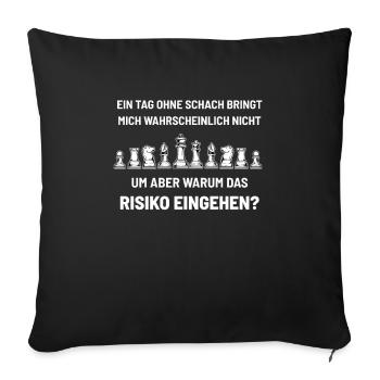 Schachspieler - Sofakissenbezug 45 x 45 cm - Schwarz - Vorne
