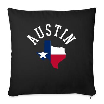 Armoiries du Texas Austin - Housse de coussin décorative 45 x 45 cm - noir - Devant