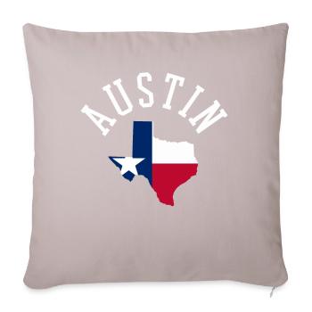 Armoiries du Texas Austin - Housse de coussin décorative 45 x 45 cm - taupe clair - Devant