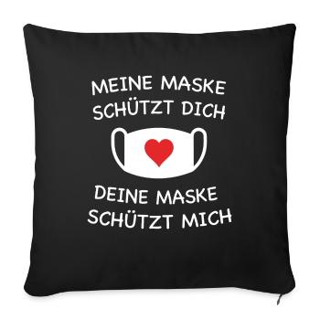 Maske - Sofakissenbezug 45 x 45 cm - Schwarz - Vorne