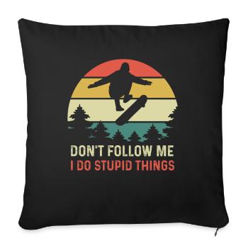Skater skating skateboard hobby free time - Sofa pillowcase 17,3'' x 17,3'' (45 x 45 cm) - black - Front