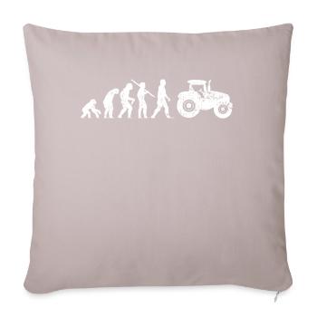 Traktor Evolution vom Affen zum Traktorfahrer - Sofakissenbezug 45 x 45 cm - helles Taupe - Vorne