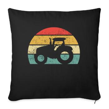 Farmer tractor harvesting tractor farmer farmer pasture - Sofa pillowcase 17,3'' x 17,3'' (45 x 45 cm) - black - Front
