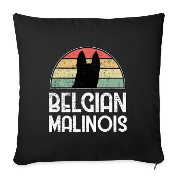 Chien de Berger Belge Animal Belge - Housse de coussin décorative 45 x 45 cm - noir - Devant
