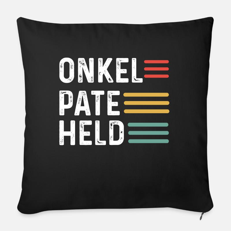 Onkel Pate Held Patenonkel Patenkind Neffe Nichte - Sofakissenbezug 45 x 45 cm - Schwarz