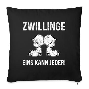Zwillinge Eins Kann Jeder Schwanger Mutter Vater - Sofakissenbezug 45 x 45 cm - Schwarz - Vorne