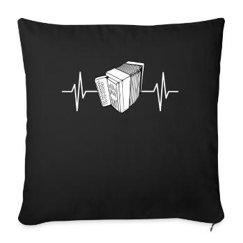 Accordion pull organ squeeze cabinet hamharmonica - Sofa pillowcase 17,3'' x 17,3'' (45 x 45 cm) - black - Front