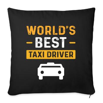 Meilleur chauffeur de taxi World Best - Housse de coussin décorative 45 x 45 cm - noir - Devant