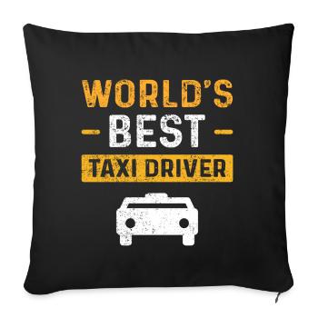 Taxi Taxi Driver Best World World - Sofa pillowcase 17,3'' x 17,3'' (45 x 45 cm) - black - Front