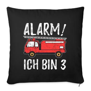Alarm Ich Bin 3 Feuerwehr - Sofakissenbezug 45 x 45 cm - Schwarz - Vorne