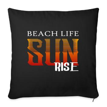 Sonnenuntergang Strand Urlaub - Sofakissenbezug 45 x 45 cm - Schwarz - Vorne