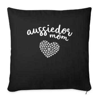 Aussiedor Aussie Australian Shepherd Mom Mutter - Sofa pillowcase 17,3'' x 17,3'' (45 x 45 cm) - black - Front
