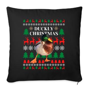 Canard de Noël Ugly Noël - Housse de coussin décorative 45 x 45 cm - noir - Devant