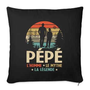 Pépé L'homme Le Mythe La Légende - Housse de coussin décorative 45 x 45 cm - noir - Devant