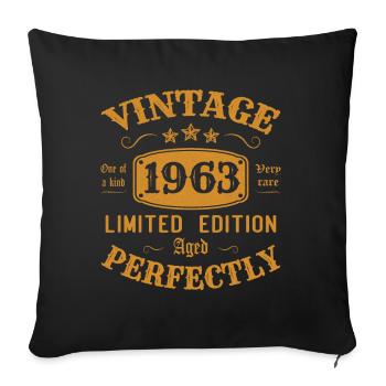 Vintage 1963 Limited Edition Perfectly Aged - Sofa pillowcase 17,3'' x 17,3'' (45 x 45 cm) - black - Front