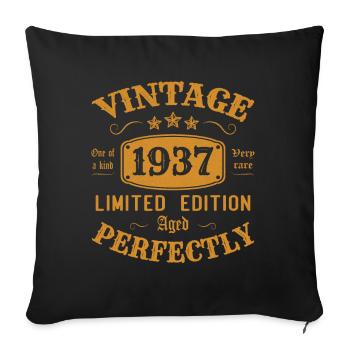 Vintage 1937 Limited Edition Perfectly Aged - Sofa pillowcase 17,3'' x 17,3'' (45 x 45 cm) - black - Front
