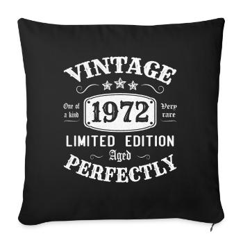 Vintage 1972 Limited Edition Perfectly Aged - Sofa pillowcase 17,3'' x 17,3'' (45 x 45 cm) - black - Front