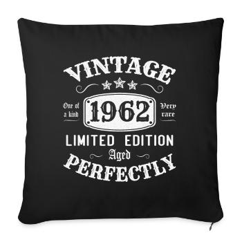 Vintage 1962 Limited Edition Perfectly Aged - Sofa pillowcase 17,3'' x 17,3'' (45 x 45 cm) - black - Front