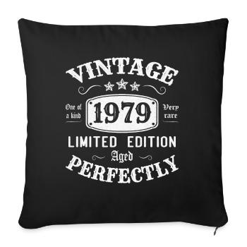 Vintage 1979 Limited Edition Perfectly Aged - Sofa pillowcase 17,3'' x 17,3'' (45 x 45 cm) - black - Front