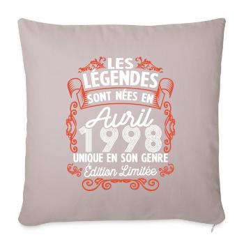Vintage Flourish Cadeau Anniversaire Avril 1998 - Housse de coussin décorative 45 x 45 cm - taupe clair - Devant