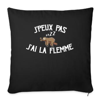 Je Peux Pas J'ai La Flemme - Housse de coussin décorative 45 x 45 cm - noir - Devant
