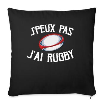 Je Peux Pas J'ai Rugby - Housse de coussin décorative 45 x 45 cm - noir - Devant