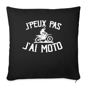 Je Peux Pas J'ai Moto - Housse de coussin décorative 45 x 45 cm - noir - Devant