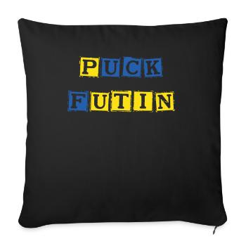 Puck Futin Ukraine - Sofa pillowcase 17,3'' x 17,3'' (45 x 45 cm) - black - Front