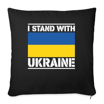 Je suis avec l'Ukraine I Stand With Ukraine - Housse de coussin décorative 45 x 45 cm - noir - Devant