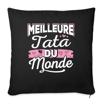 Meilleure Tata Du Monde - Housse de coussin décorative 45 x 45 cm - noir - Devant