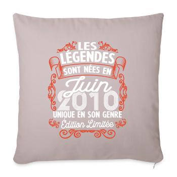 Vintage Flourish Cadeau Anniversaire Juin 2010 - Housse de coussin décorative 45 x 45 cm - taupe clair - Devant