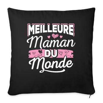 Meilleure Maman Du Monde - Housse de coussin décorative 45 x 45 cm - noir - Devant