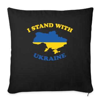 Je suis avec l'Ukraine I Stand With Ukraine - Housse de coussin décorative 45 x 45 cm - noir - Devant