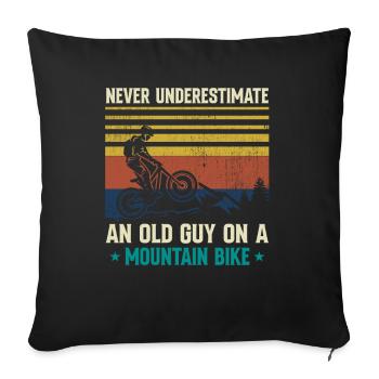 Old Guy On A Mountain Bike - Mountain Bike Lovers - Sofa pillowcase 17,3'' x 17,3'' (45 x 45 cm) - black - Front