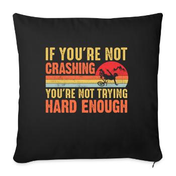 Crashing With The Bike Is The Key - Sofa pillowcase 17,3'' x 17,3'' (45 x 45 cm) - black - Front
