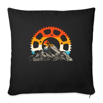 Mountain biker - Mountain bike lovers - Sofa pillowcase 17,3'' x 17,3'' (45 x 45 cm) - black - Front