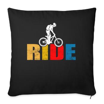 MOUNTAIN BIKE RIDE - Sofa pillowcase 17,3'' x 17,3'' (45 x 45 cm) - black - Front