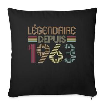 Légendaire Depuis 1963 - Housse de coussin décorative 45 x 45 cm - noir - Devant