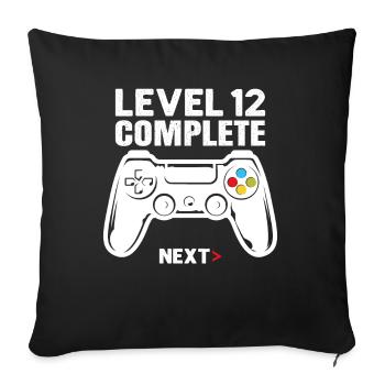 Level 12 Full - Sofa pillowcase 17,3'' x 17,3'' (45 x 45 cm) - black - Front